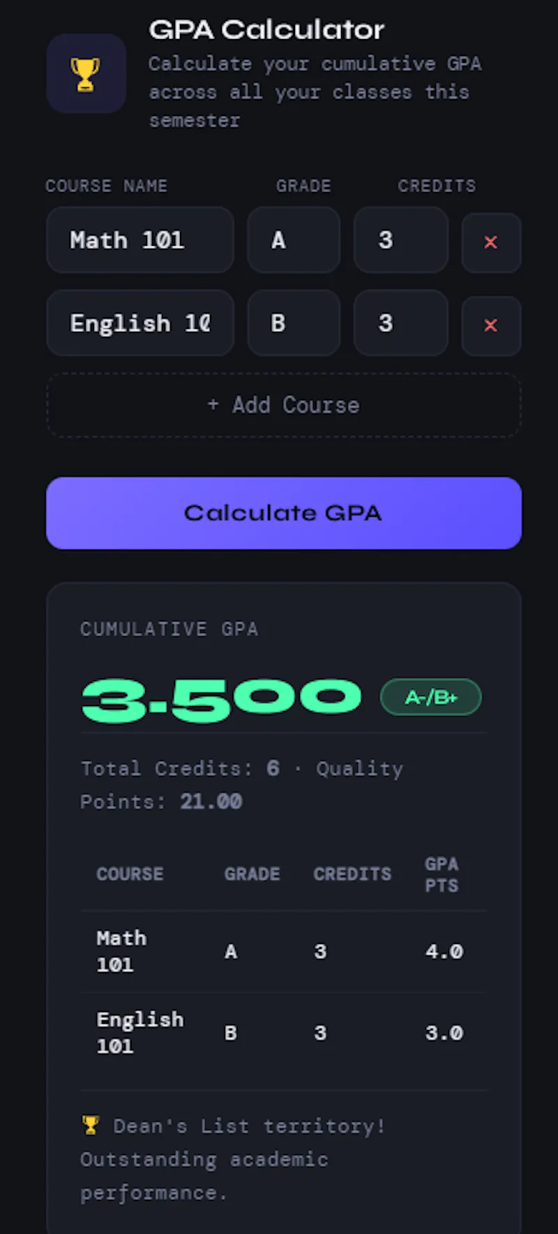 Active Student Grade Calculator screenshot 8
