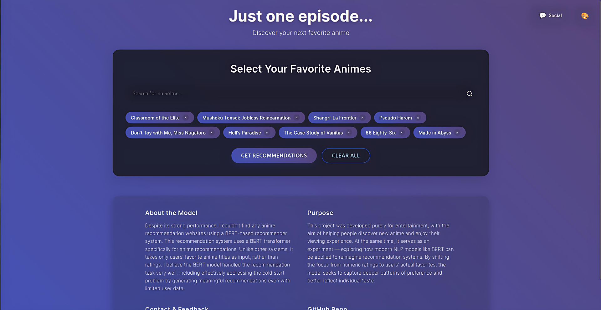 BERT Anime Recommender gallery image