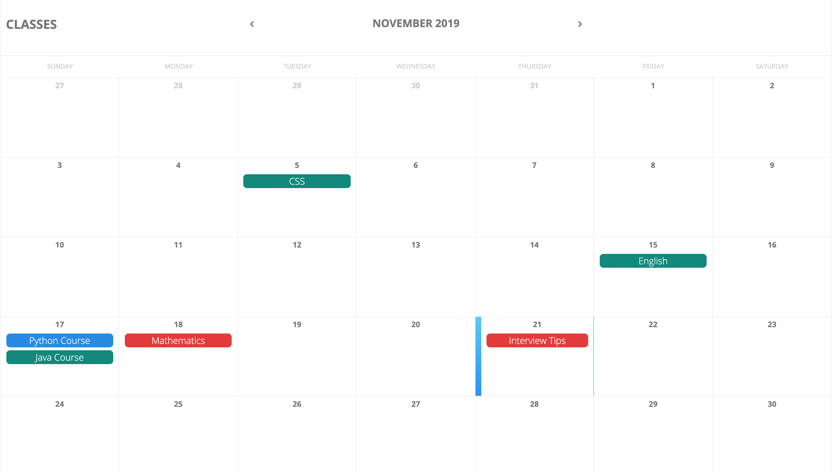 VanHackathon - Calendar for Classes