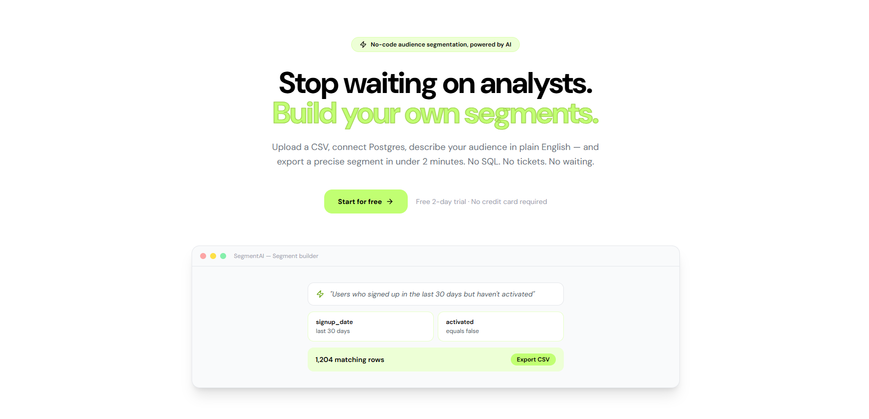SegmentAI -No-code audience segmentation gallery image