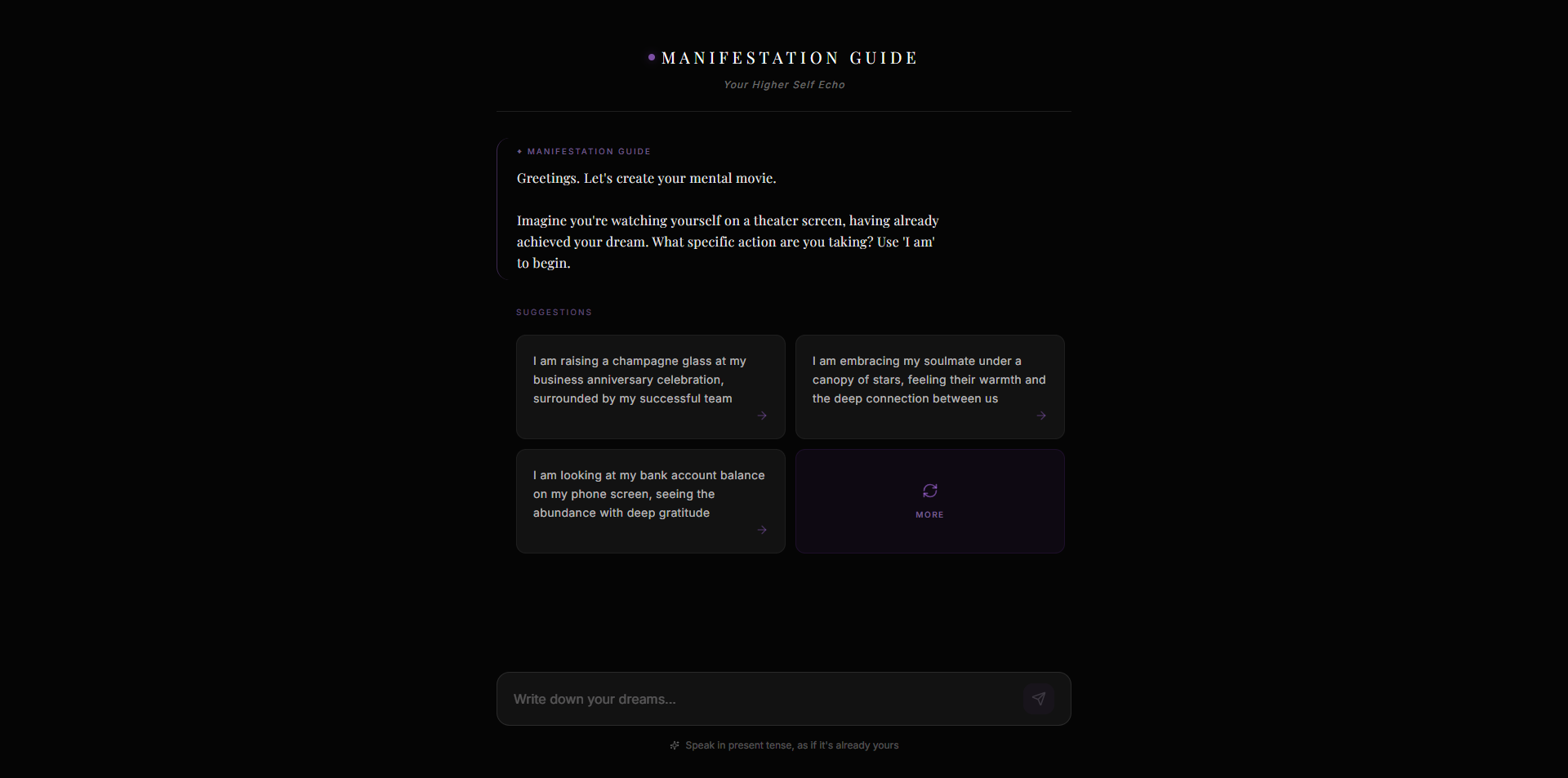Manifestation - Screenshot 3 showing product features and functionality