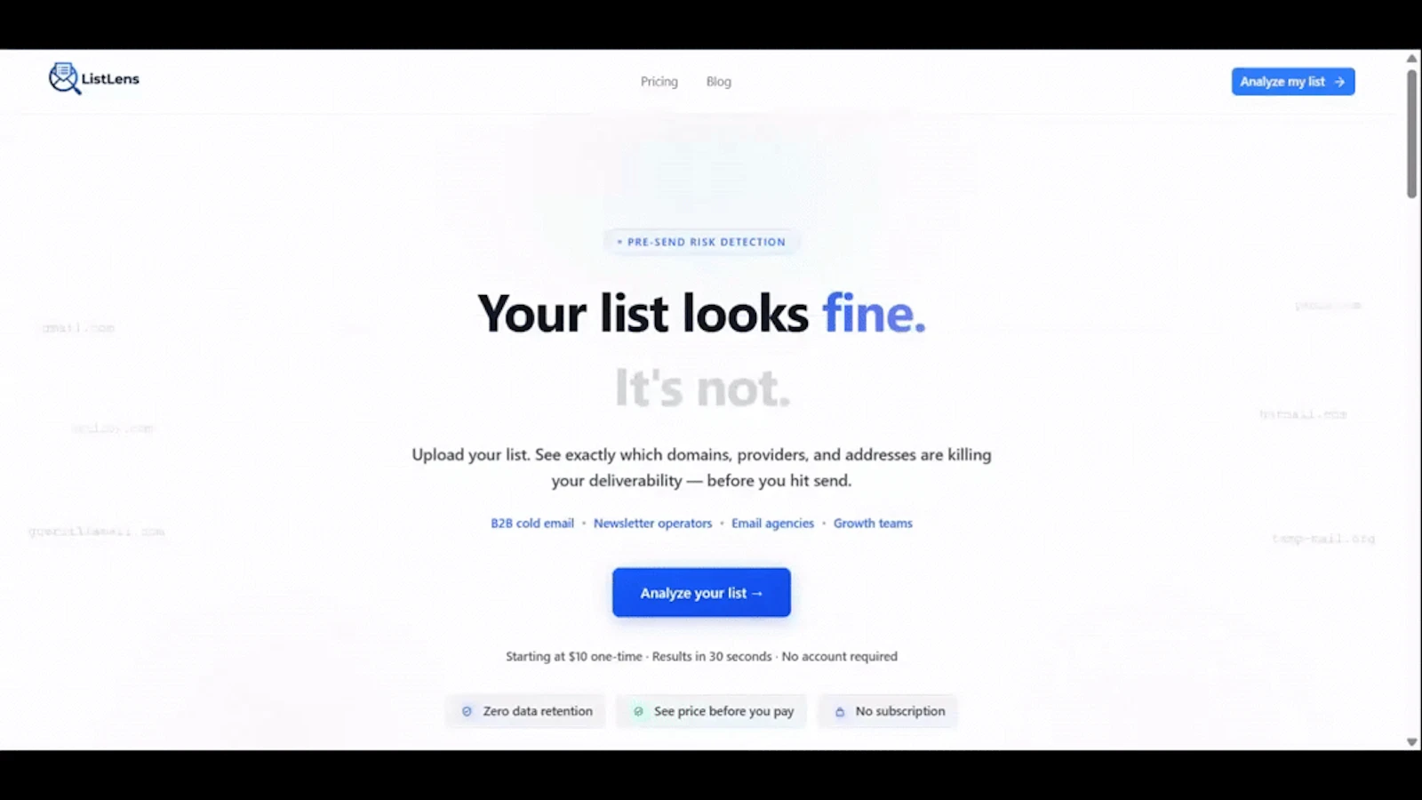 ListLens.io screenshot 1 (video preview)
