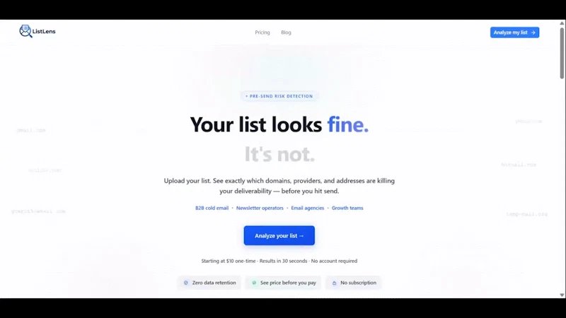 ListLens.io screenshot 1 (video preview)