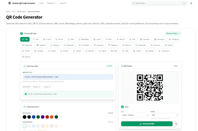 Online QR Code Scanner & Generator screenshot 2