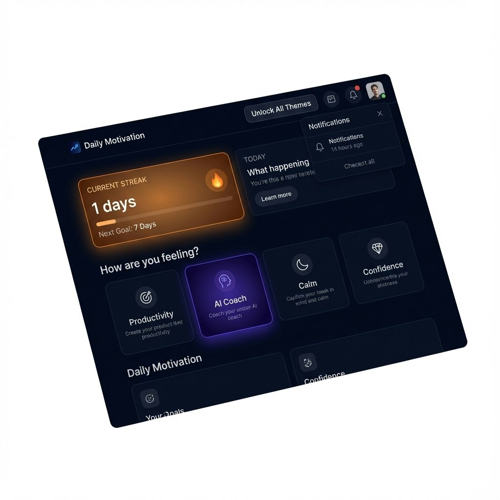 Daily Motivation AI a mindset reset - Screenshot 3 showing product features and functionality