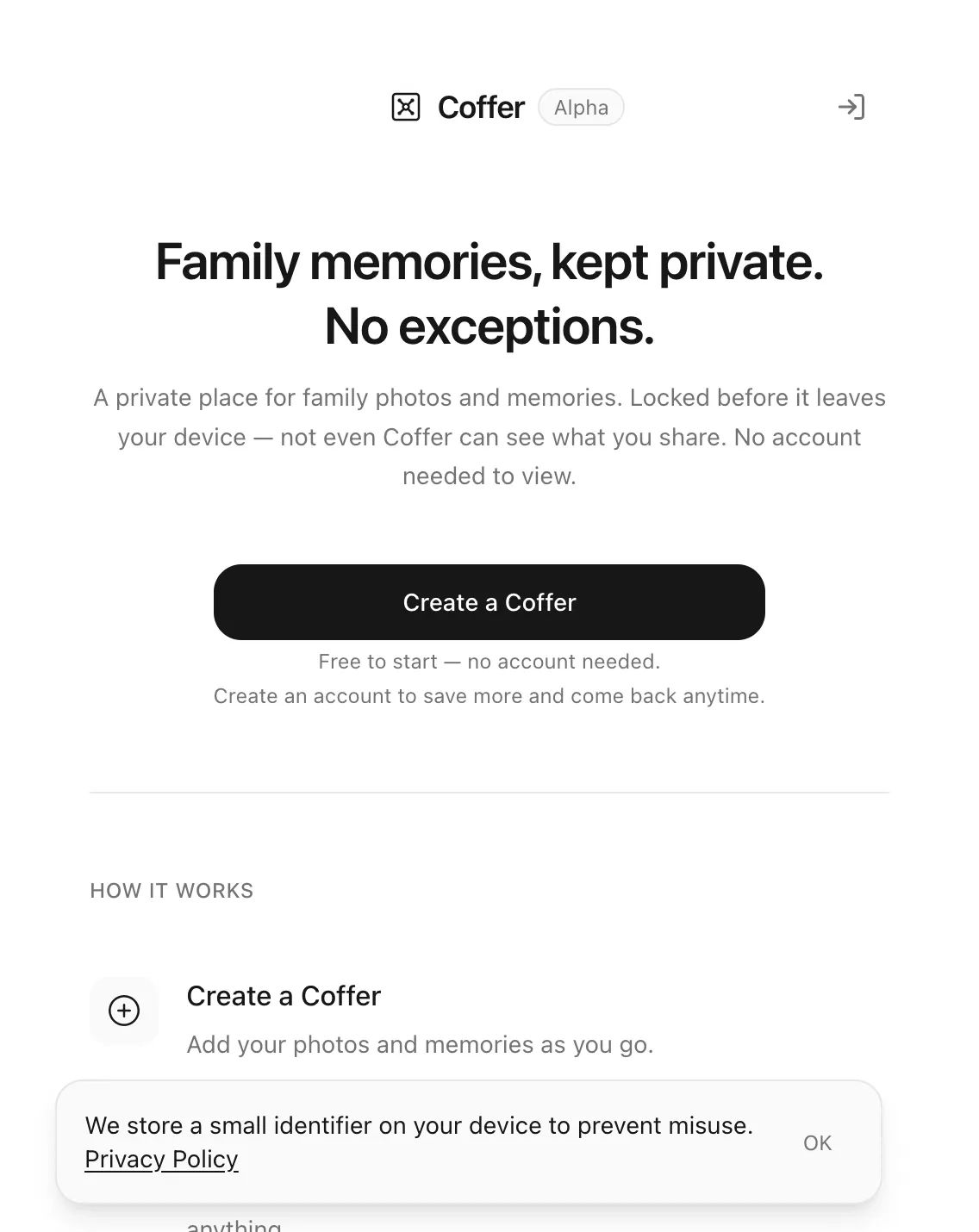 Coffer 제품 배너