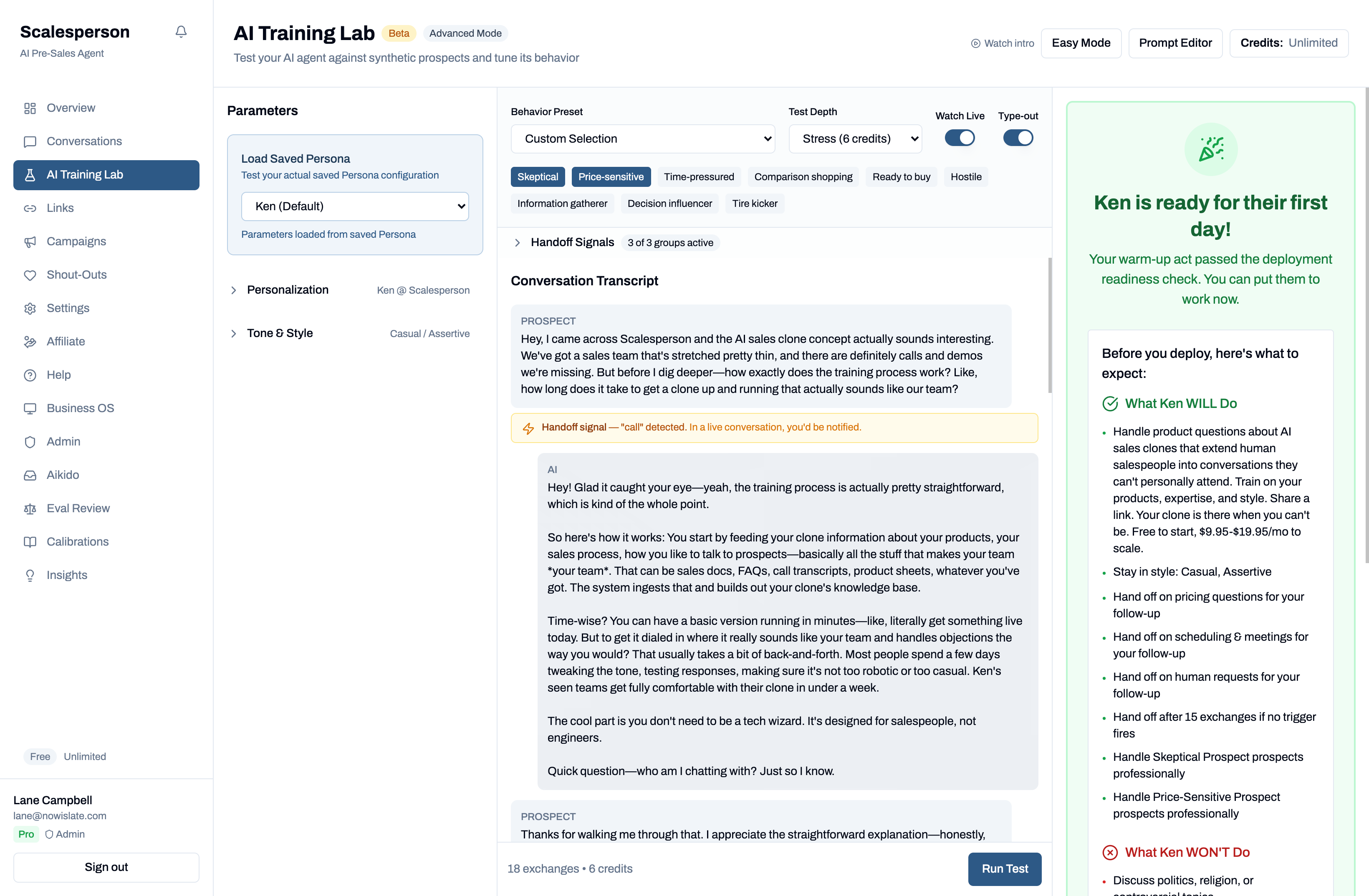 Scalesperson - Screenshot 4 showing product features and functionality