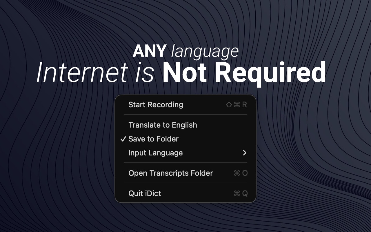 idict – offline AI dictation for Mac gallery image