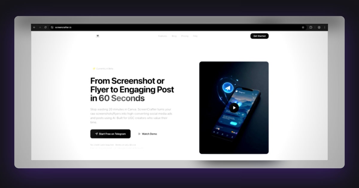 ScreenCrafter - Main product screenshot demonstrating key features and user interface