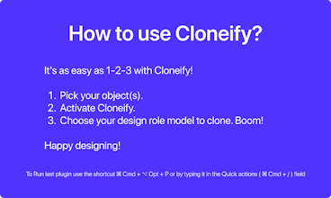 Figma 上で調和のとれたデザインを簡単に作成する Cloneify の迅速なデザイン プロセスのデモンストレーション。