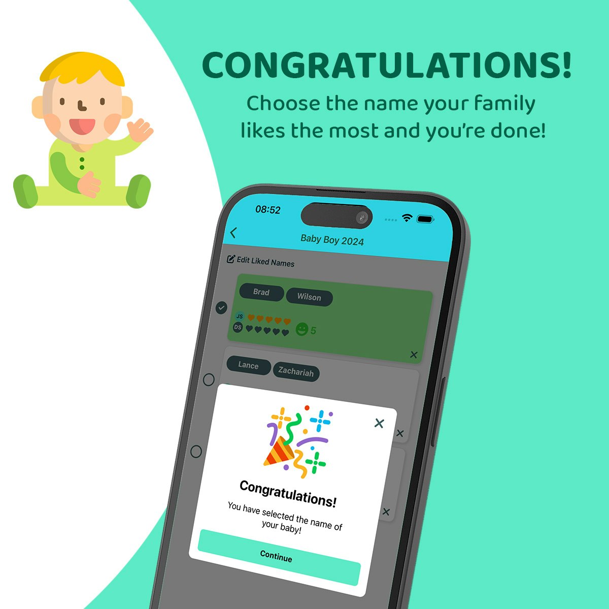 Babytrovo - Un modo più semplice per nominare il tuo bambino insieme alla tua famiglia media 4
