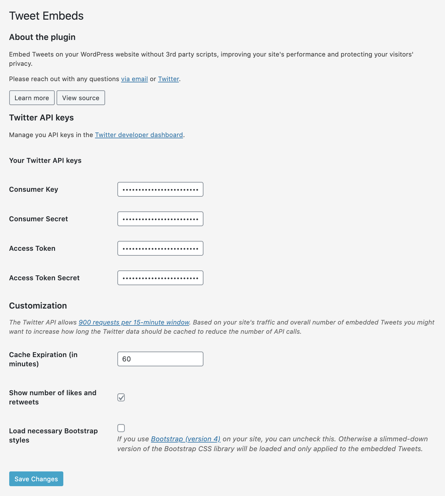 Twitter Embeds WordPress Plugin gallery image