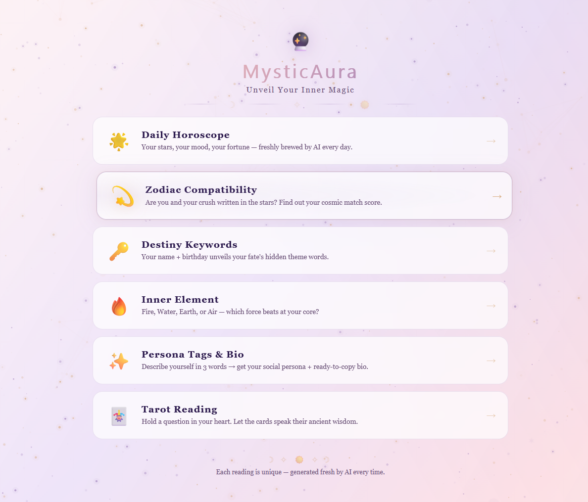 MysticAura — Unveil Your Inner Magic