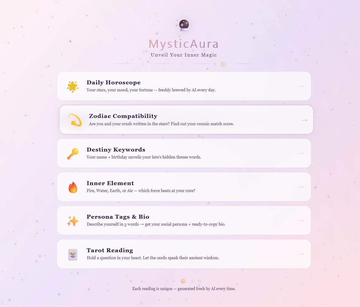 MysticAura — Unveil Your Inner Magic logo