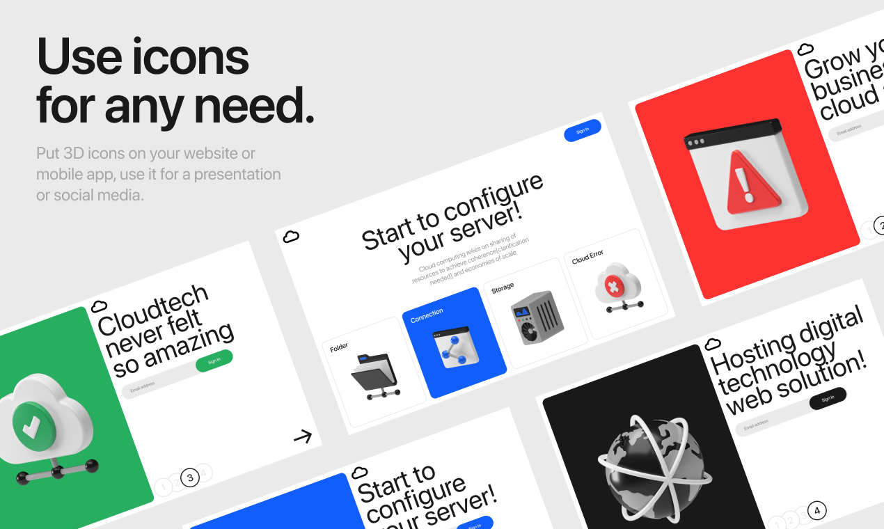 Cloudtech 3D icons gallery image