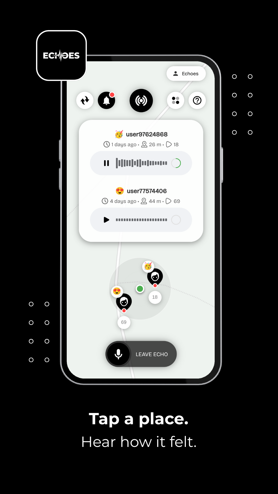 Echoes - Screenshot 2 showing product features and functionality