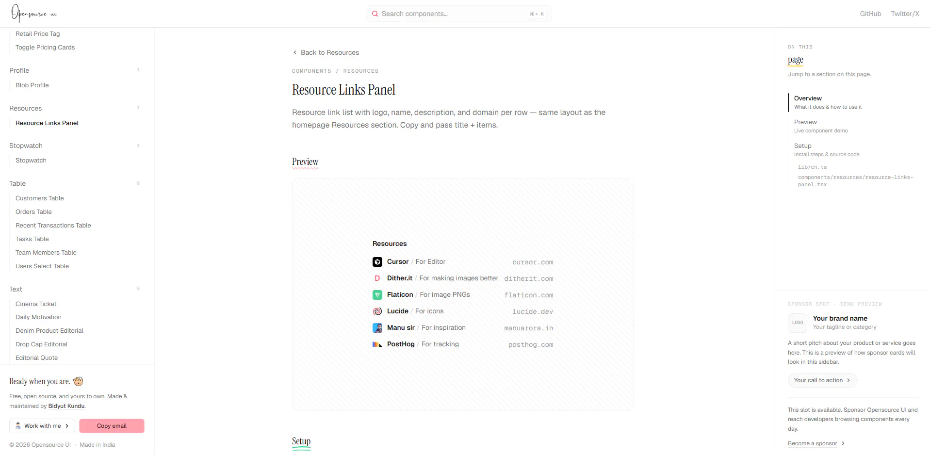 Opensource UI gallery image