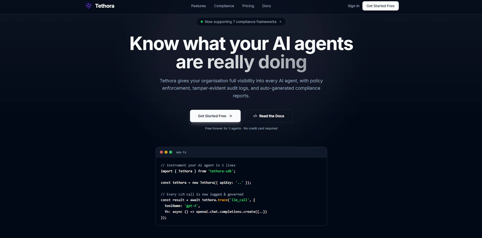 Tethora - AI agent governance screenshot 1