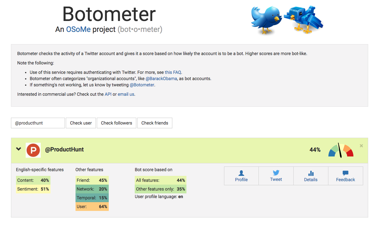 Botometer for Twitter gallery image
