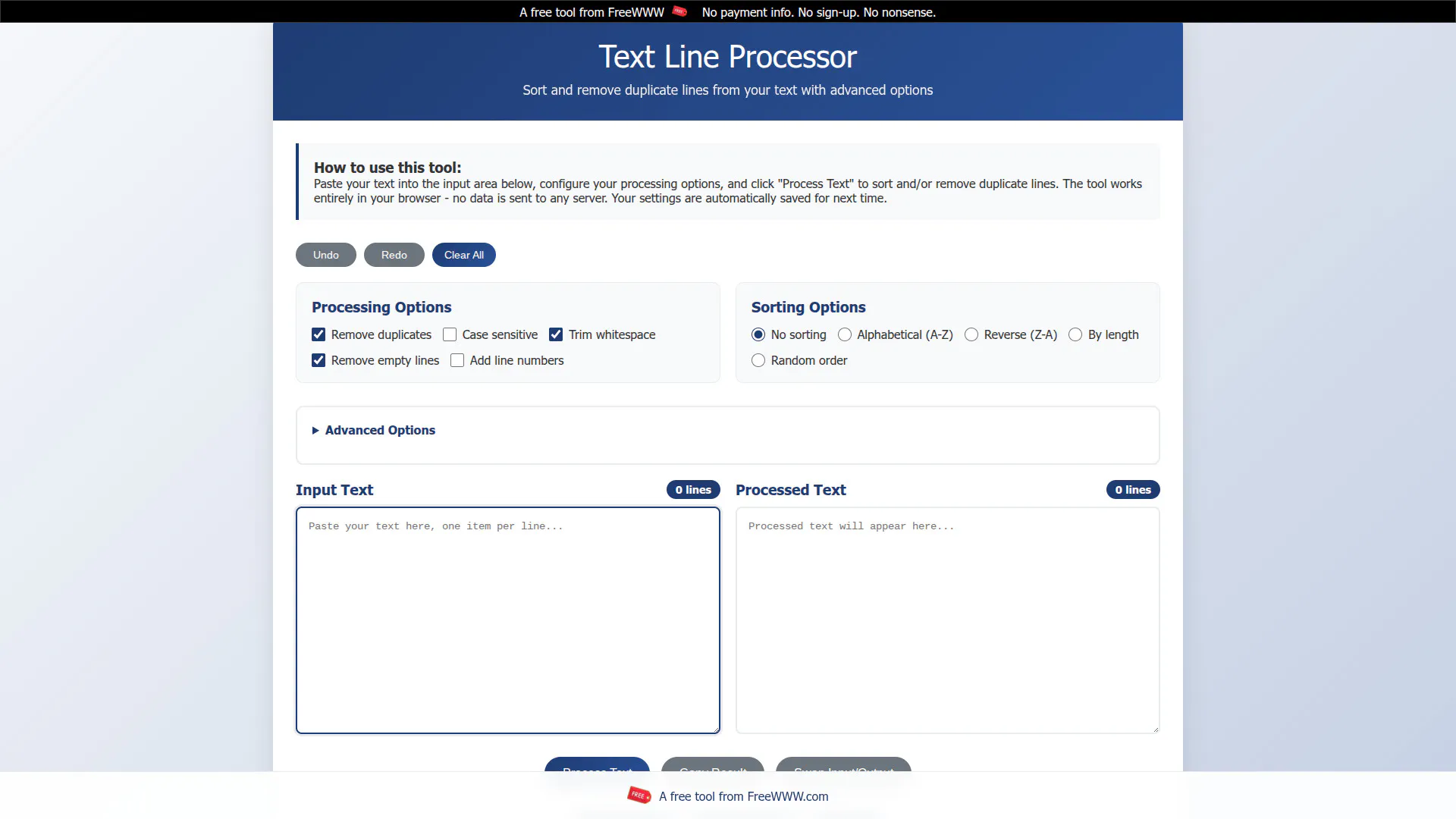 Free Online Text Line Processor -... gallery image
