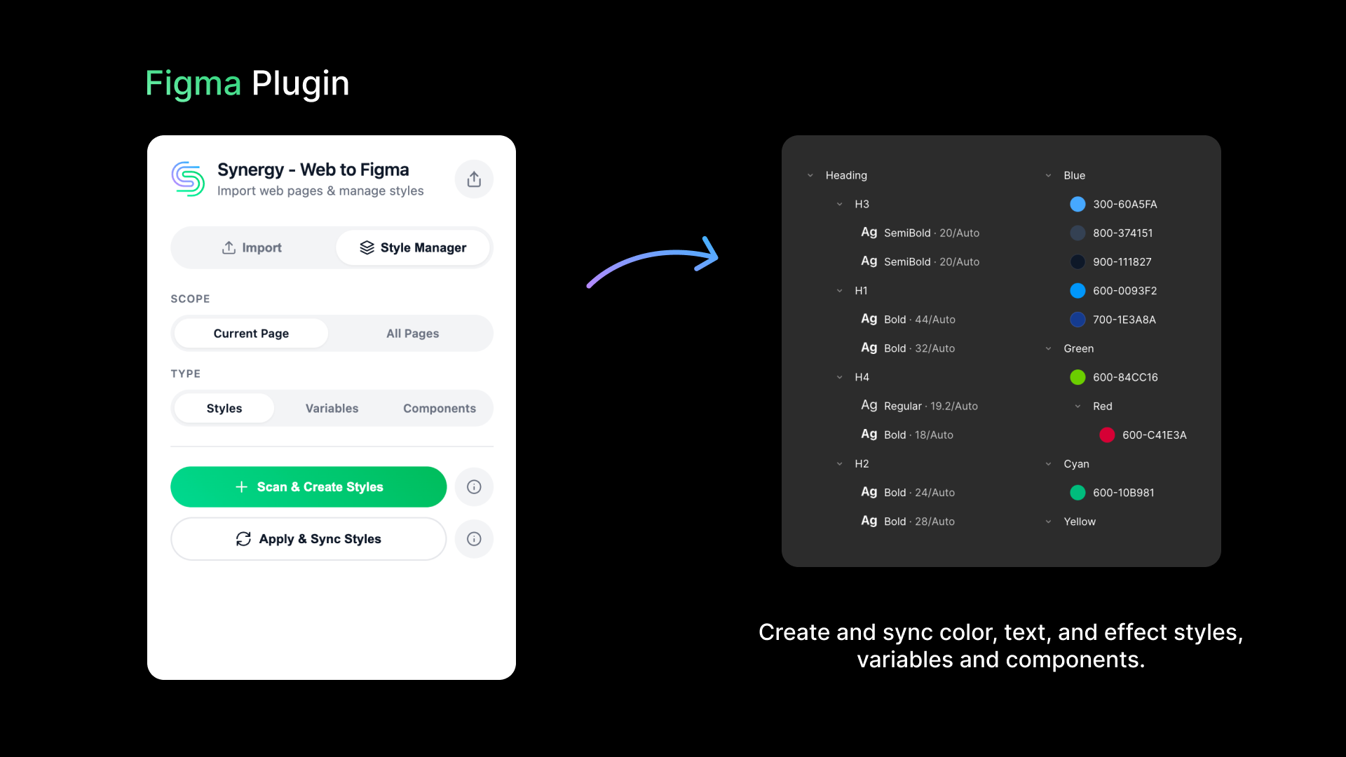 Synergy - Web to Figma - Screenshot 3 showing product features and functionality
