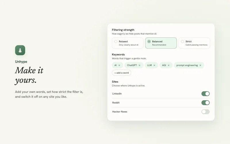 Unhype screenshot 4