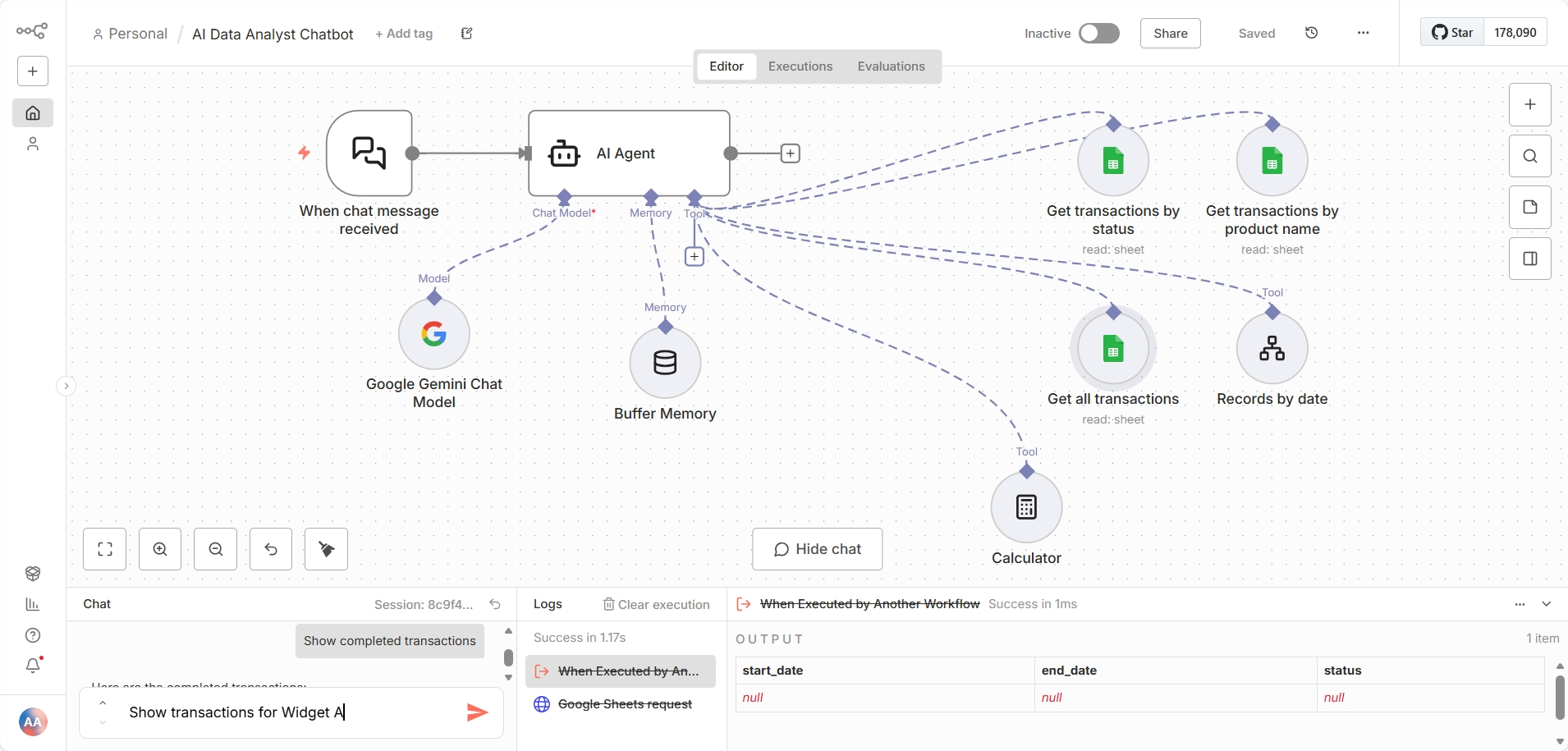 AI Data Analyst Chatbot - Screenshot 2 showing product features and functionality