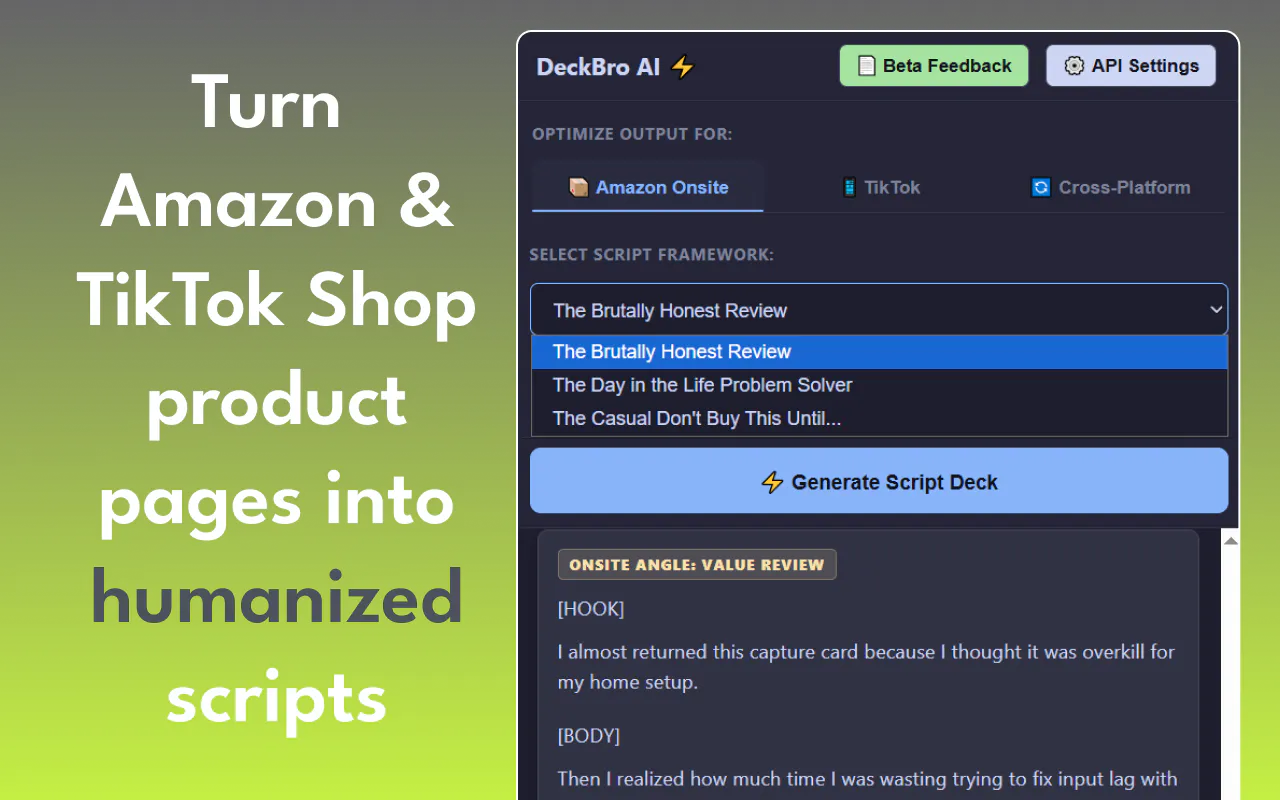 DeckBro AI: Ecom Script Generator gallery image