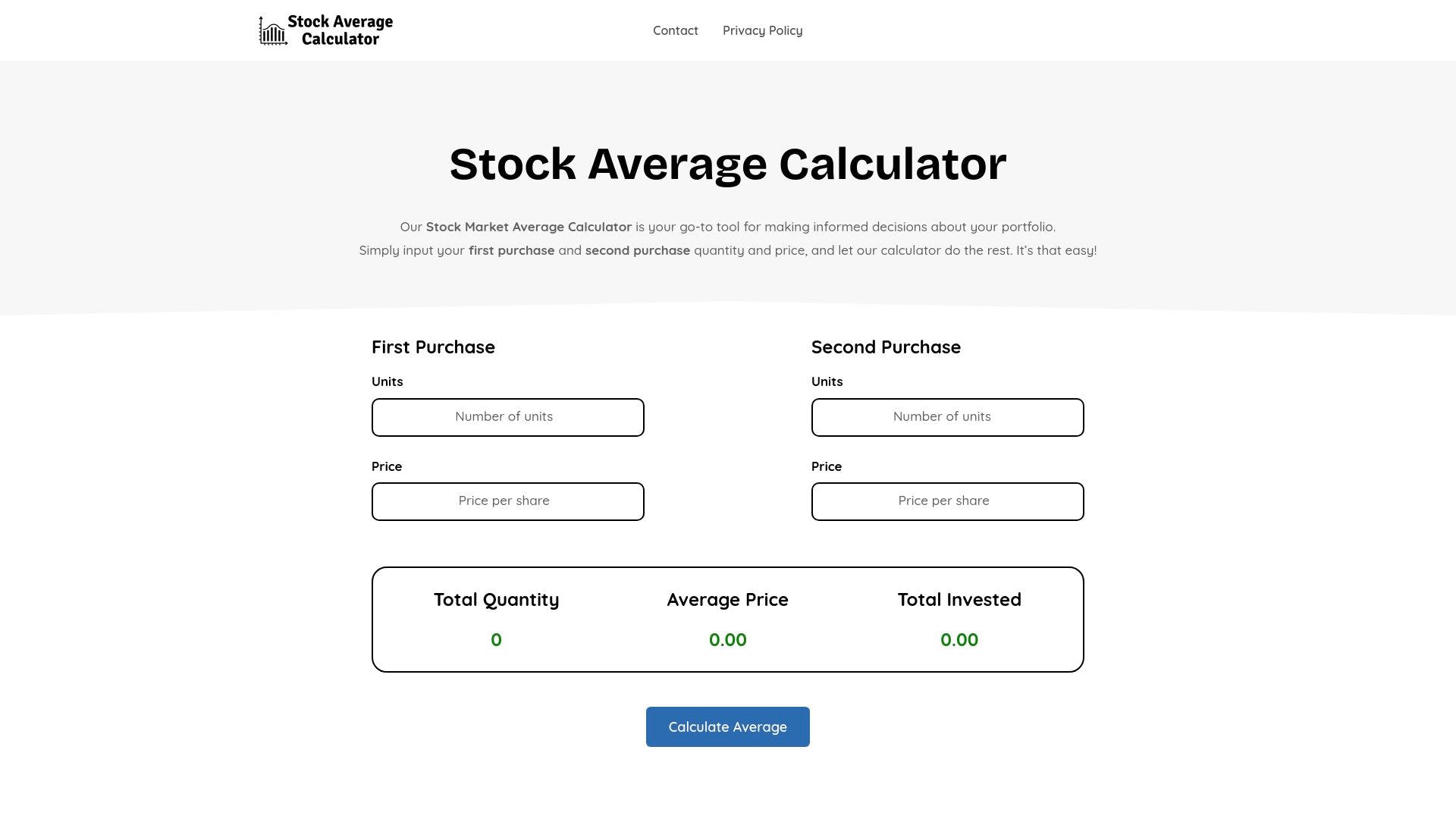 Stock Average Calculator media 1