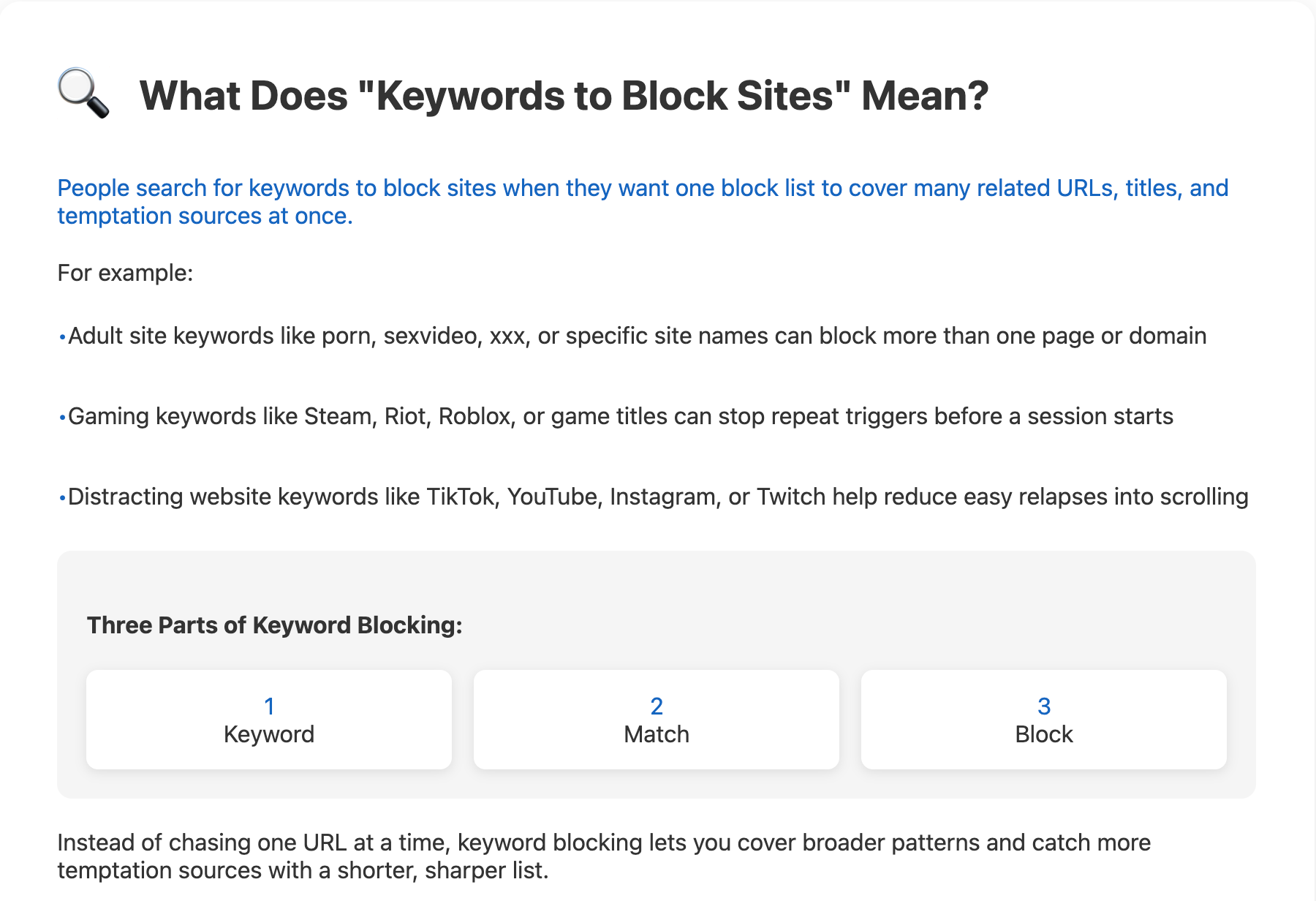 ScreenCurb:Keywords to Block Sites gallery image