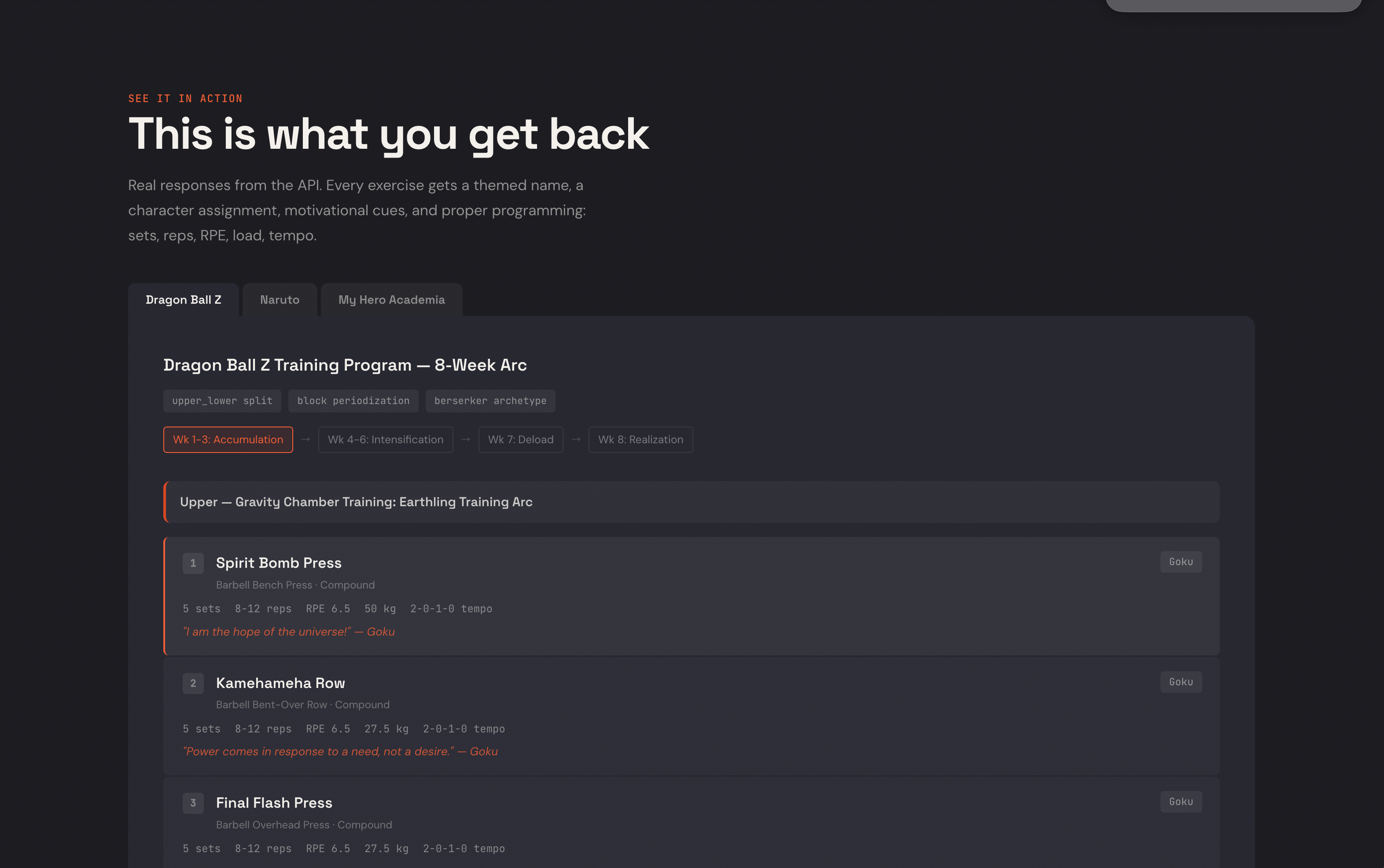 Anime Workout API media 2