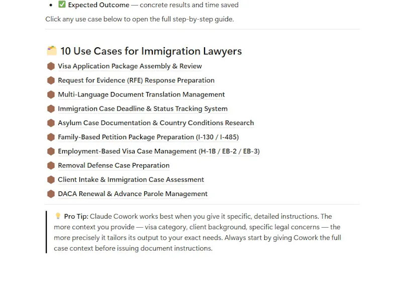 Claude Cowork for Immigration Lawyer screenshot 4