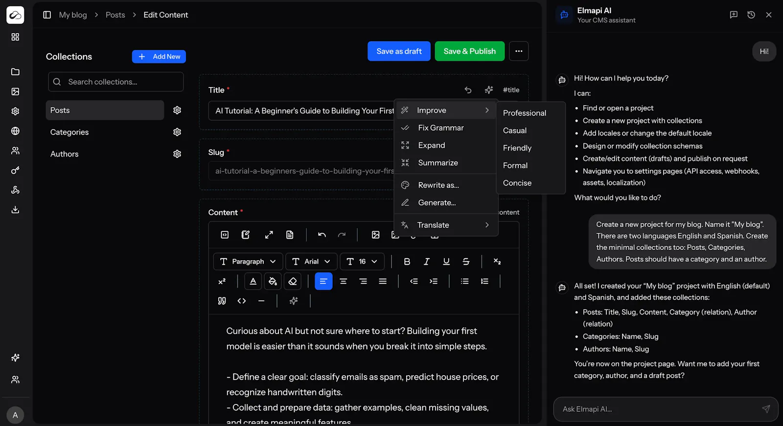 ElmapiCMS 4.0 screenshot 2