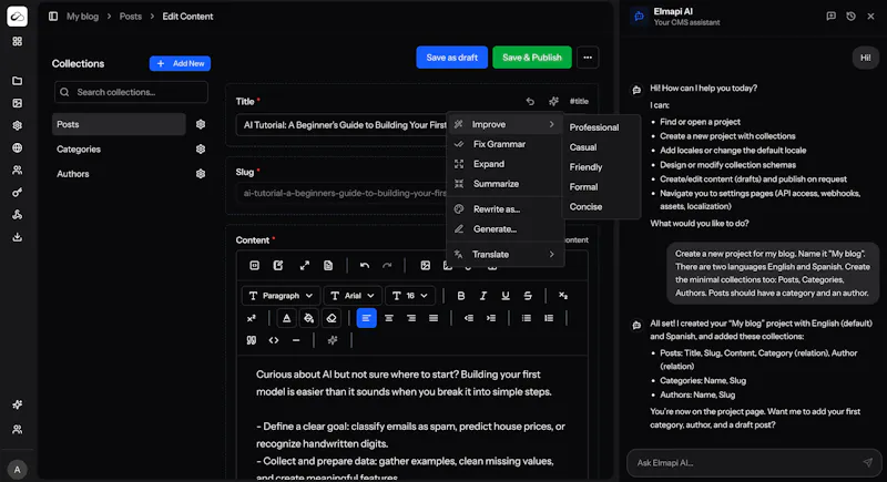 ElmapiCMS 4.0 screenshot 2