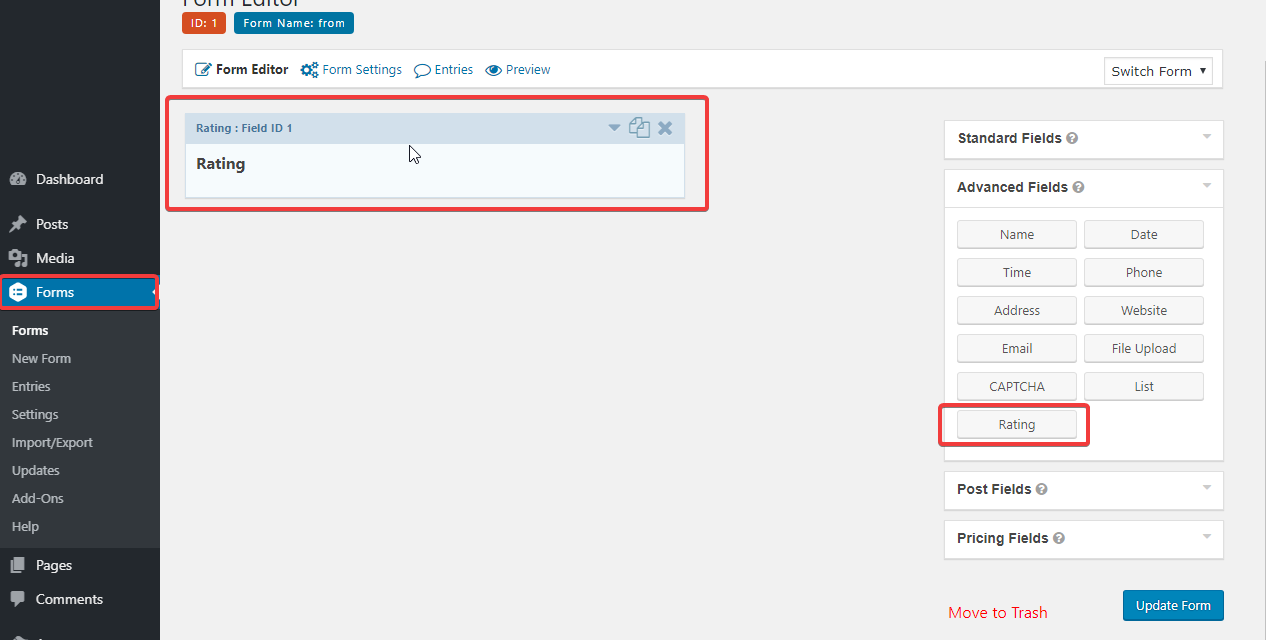 Star Rating Gravity Forms gallery image