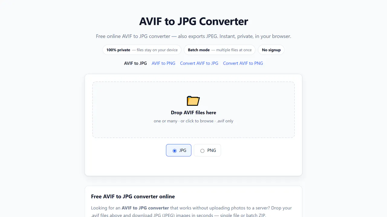 Convert AVIF gallery image