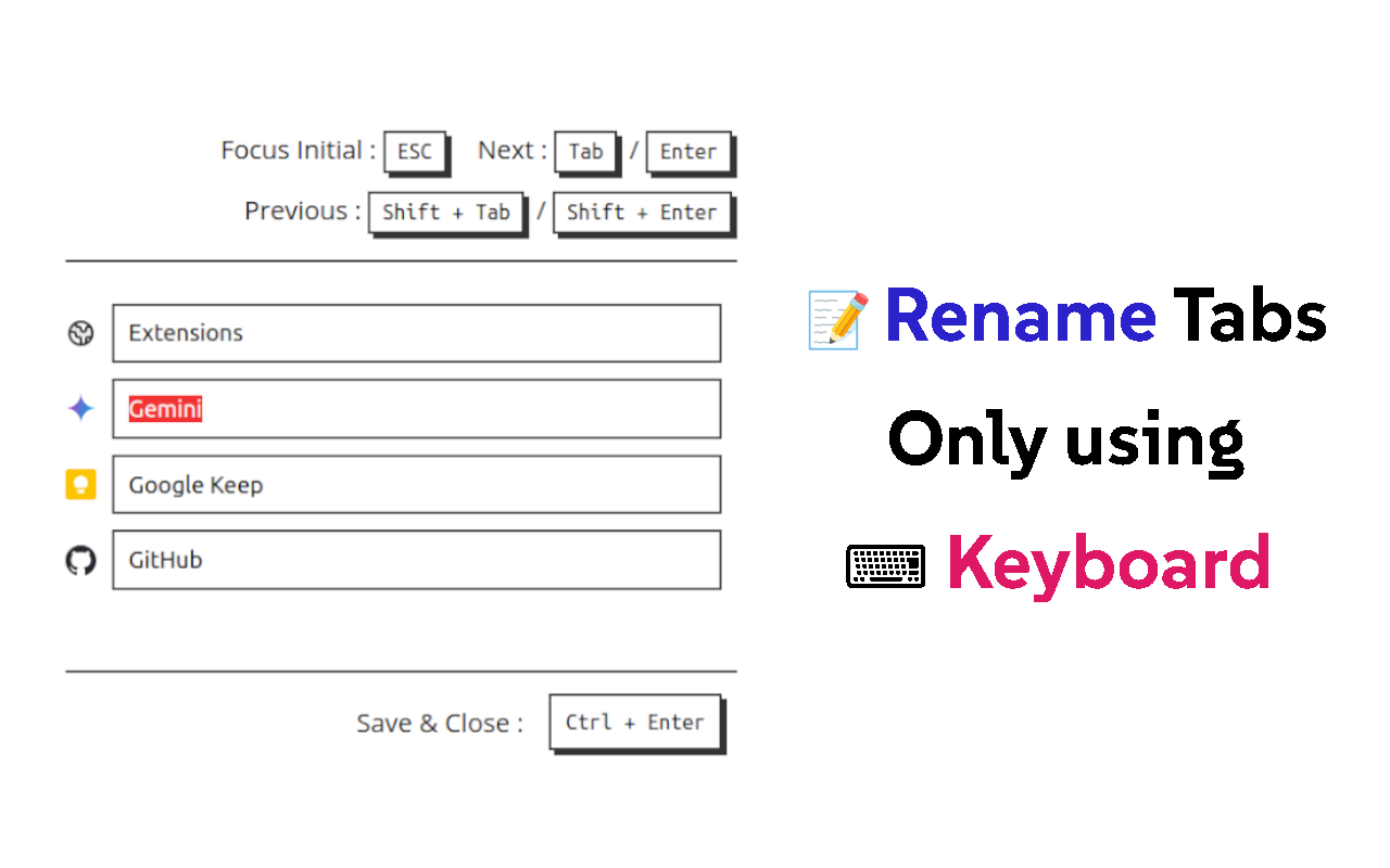 startuptile Rename Tabs with F2-?? Rename tabs without using a mouse!