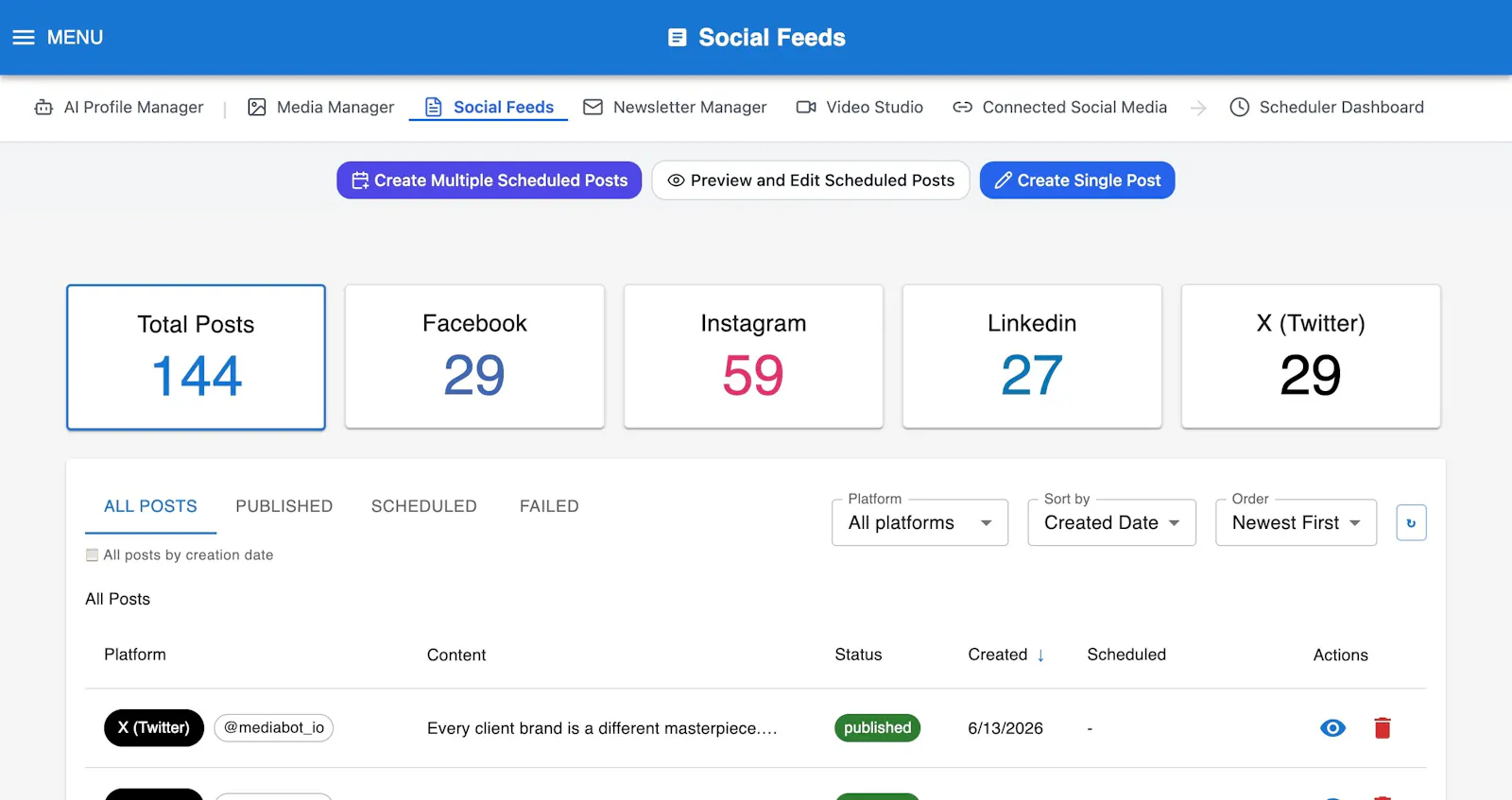 Mediabot.io Launch screenshot 1