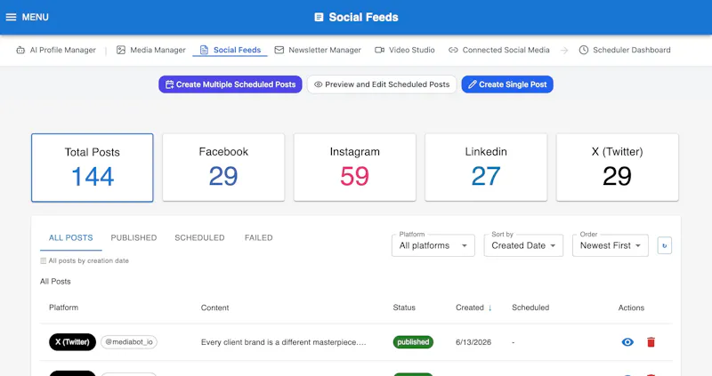 Mediabot.io Launch screenshot 1