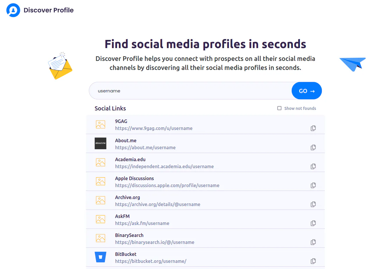 Discover Profiles: Discover social media profiles in web | Product Hunt
