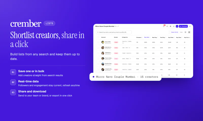 Crember - AI Influencer Search  screenshot 6