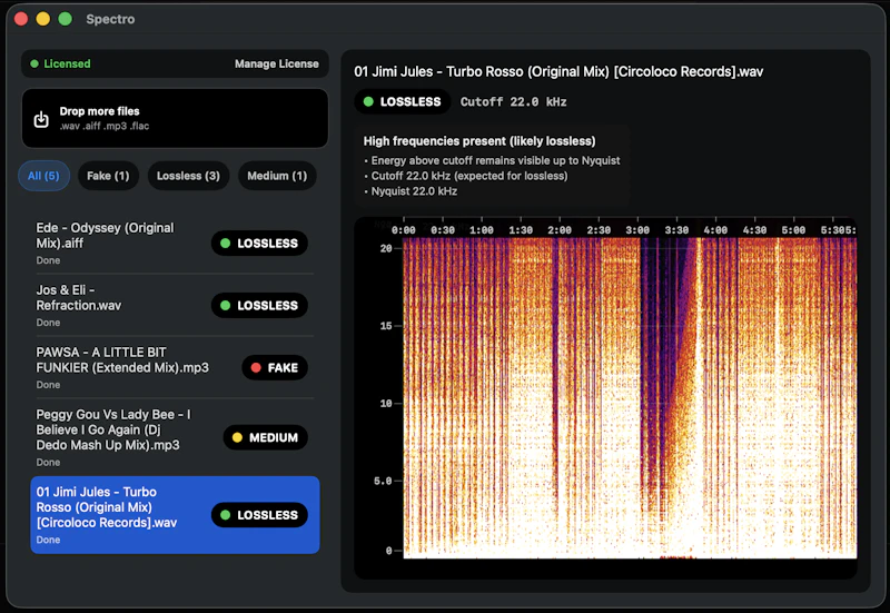 Spectro screenshot 3