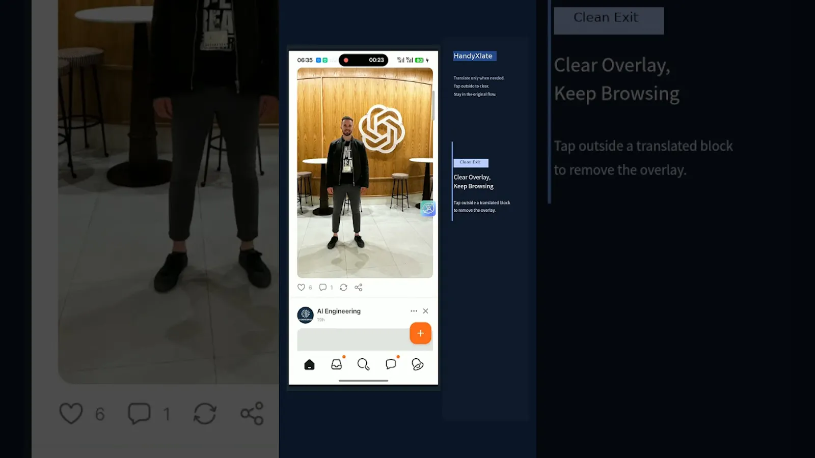 HandyXlate screenshot 1 (video preview)