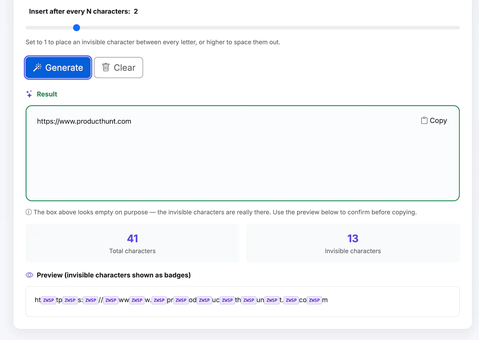 CharCount screenshot 2