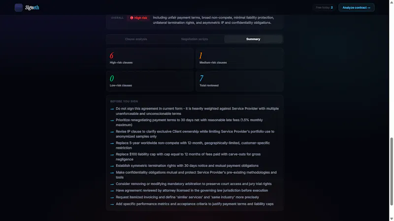 Signeth Read Every Contract Risk Nothing screenshot 4