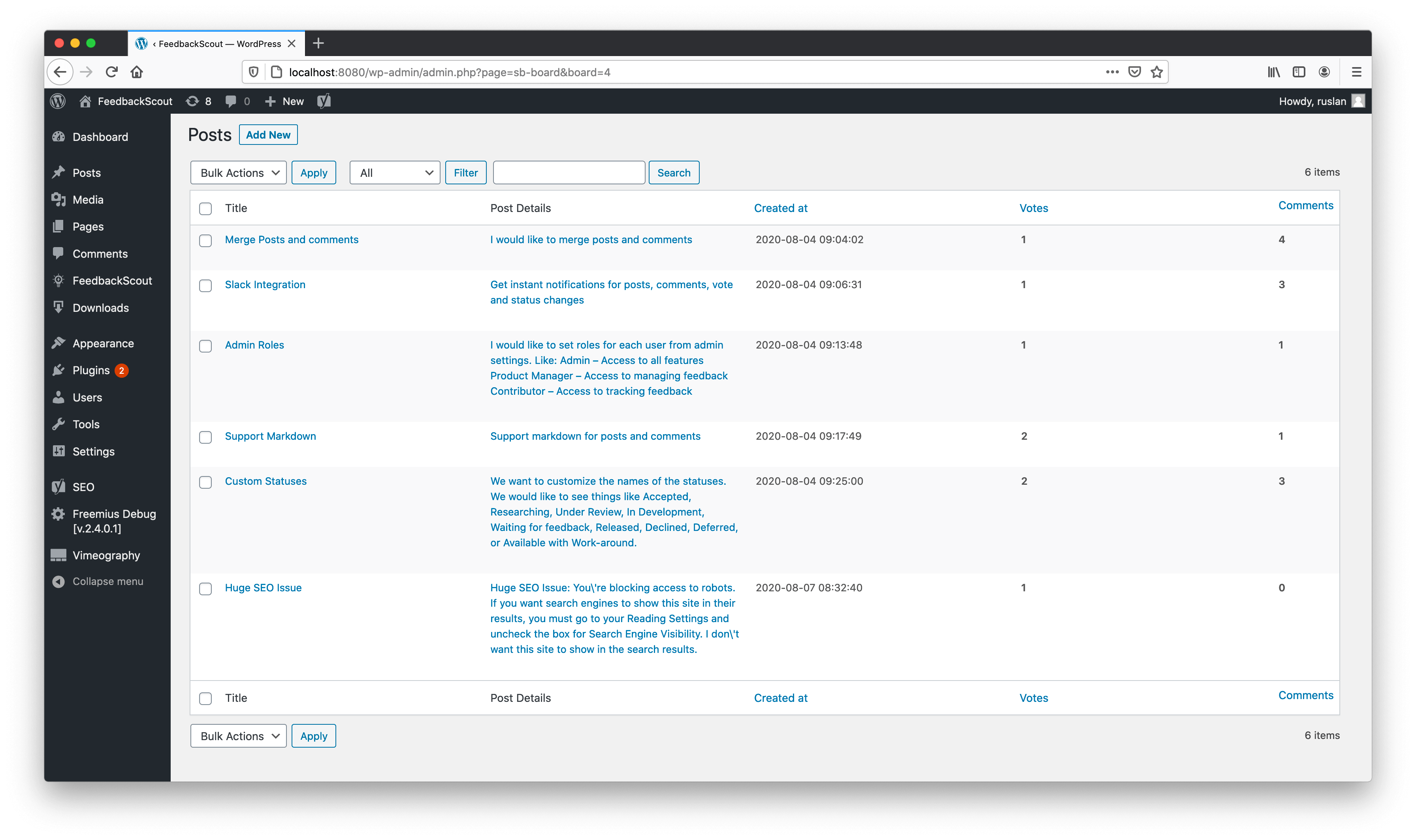 FeedbackScout for WordPress gallery image