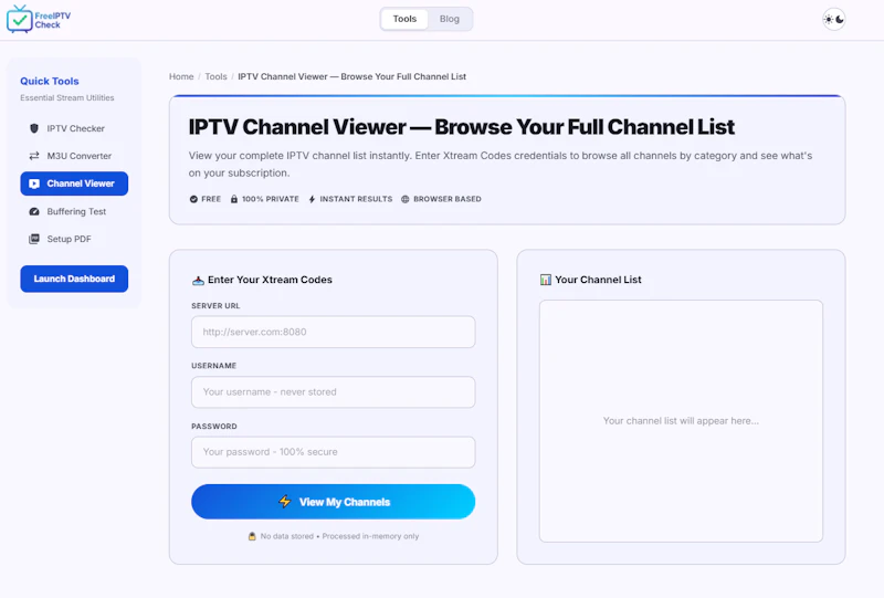 FreeIPTVCheck screenshot 2