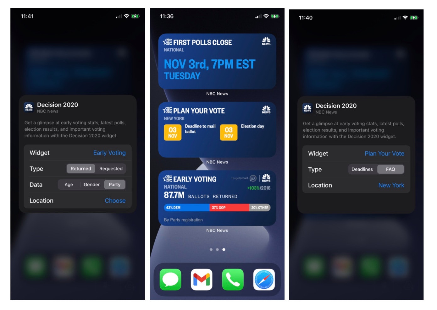 NBC News election widget gallery image