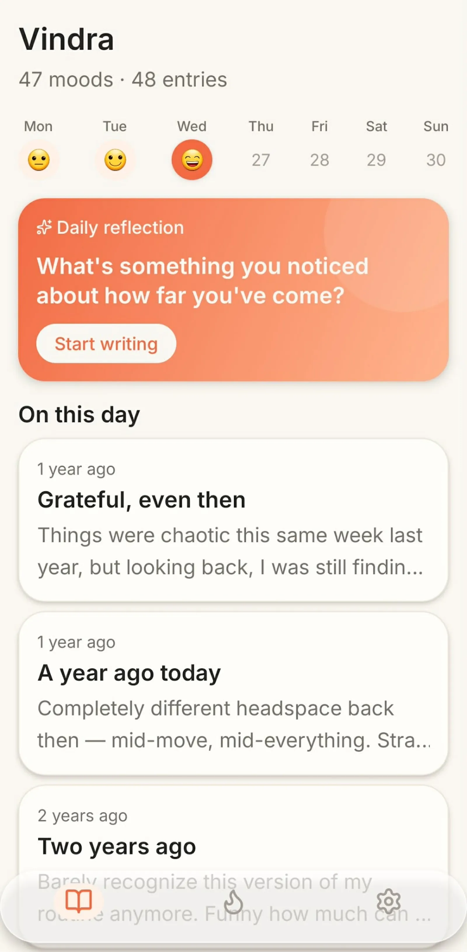 Vindra - Private Diary Journal screenshot 1