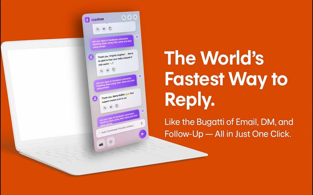 Appdron oneclick - De snelste manier om e -mails, DM's of ondersteuning te verwerken media 5